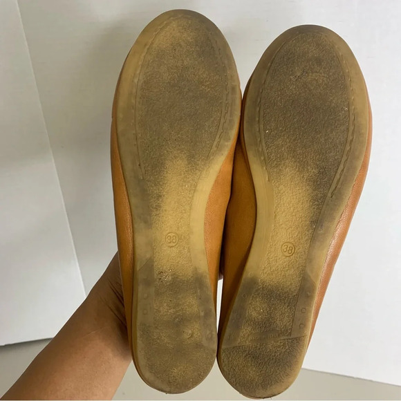 Brown Leather Flats with Bow - Picture 3 of 8